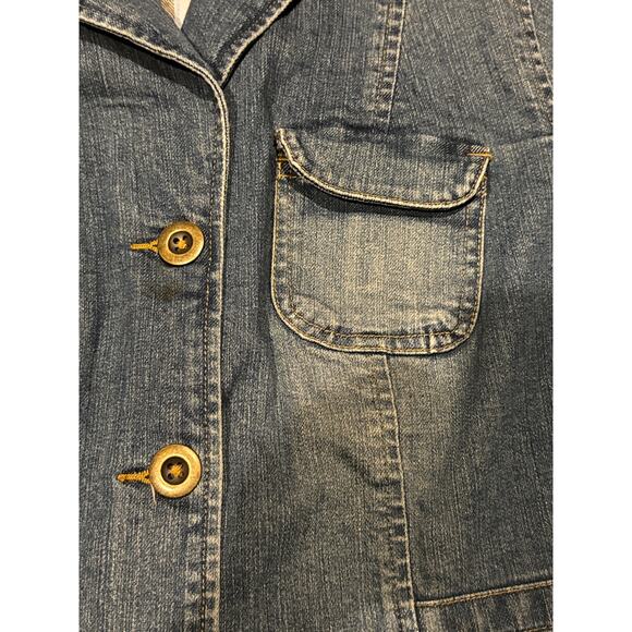 Denim blue blazer jacket 3 button closing by coldwater creek size Medium - Picture 5 of 9